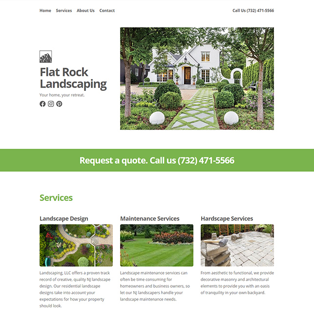 One Page Business Website Template preview